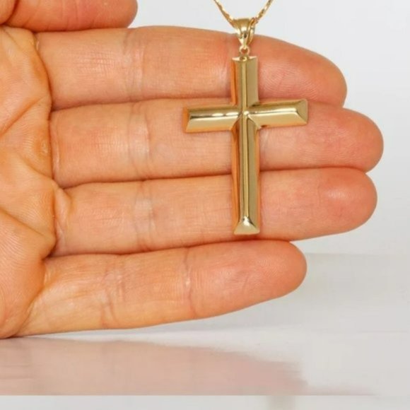Real Gold Cross Pendant, High Quality Authentic 10K Gold Cross Stamped 10K ITALY - Picture 5 of 5